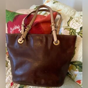 Michael Kora Brown leather tote
